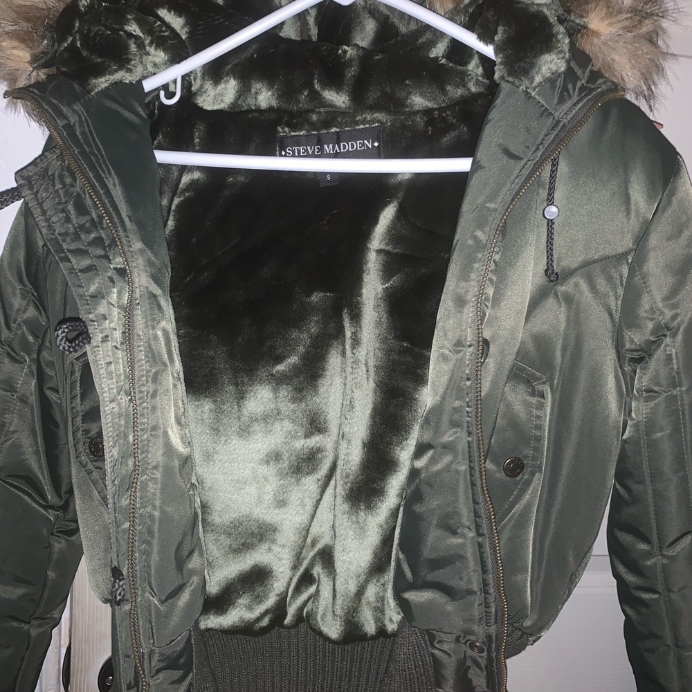 Green steve madden puffer coat
